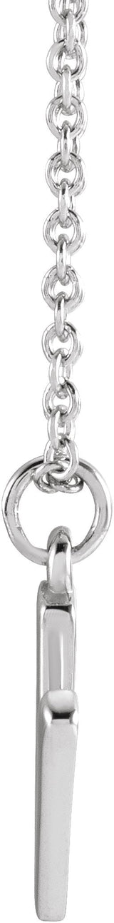 14K Gold Initial Necklace – 9.2x7.3mm - White Gold - view 2