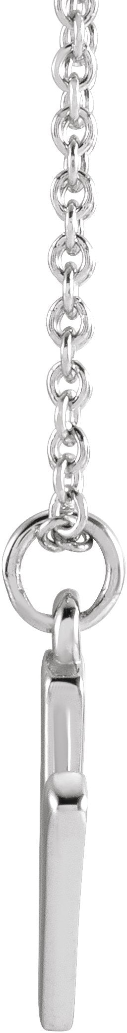 14K Gold Initial Necklace – 9.2x7.3mm - White Gold - view 2