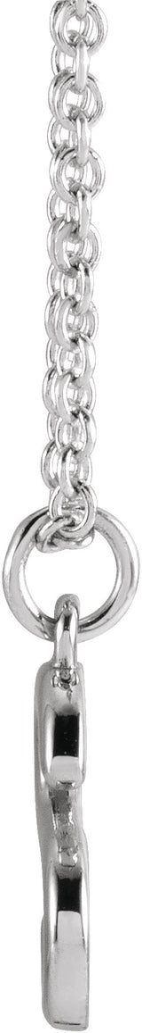 14K Gold Initial S Necklace – 9.5x6mm - White Gold - view 2