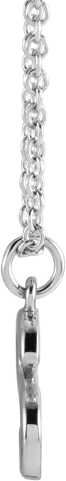 14K Gold Initial S Necklace – 9.5x6mm - White Gold - view 2
