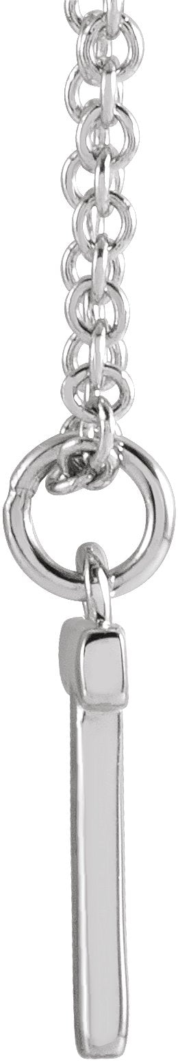 Platinum Initial T Necklace - view 3