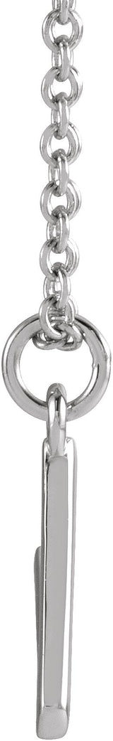 Platinum Initial V Necklace - view 3