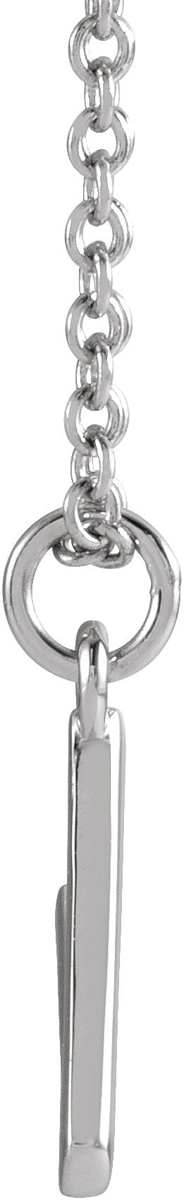 Platinum Initial V Necklace - view 3
