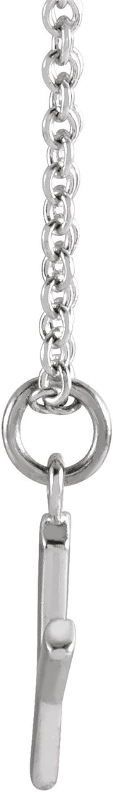 14K Gold Initial Y Necklace – 9.2x7.1mm - White Gold - view 2