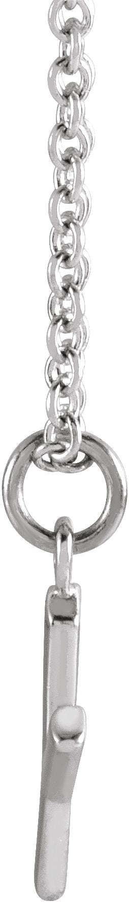 14K Gold Initial Y Necklace – 9.2x7.1mm - White Gold - view 2