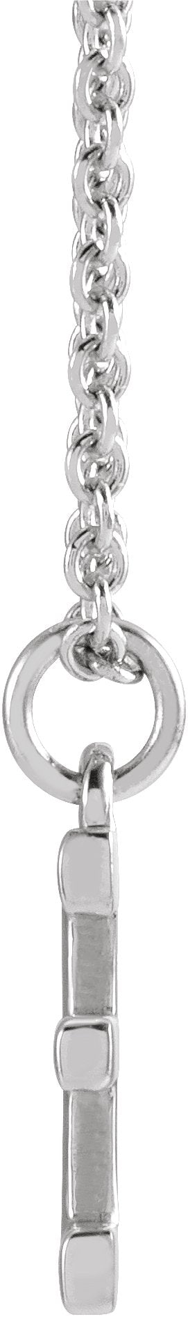 Platinum Initial E Necklace - view 3