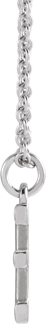 14K Gold Initial E Necklace – 9.5x5.3mm - White Gold - view 2
