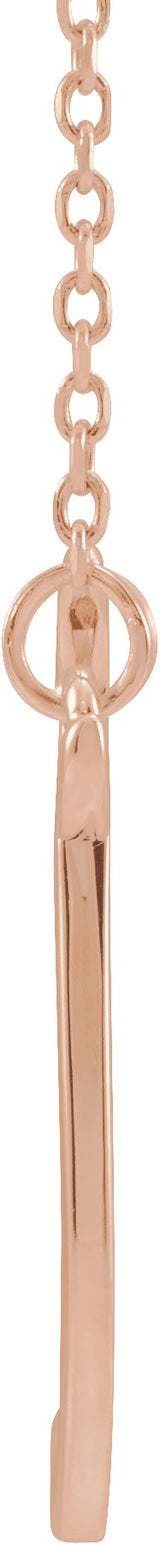 14K Gold Script Initial Necklace – 19x17.1mm - Rose Gold - view 3
