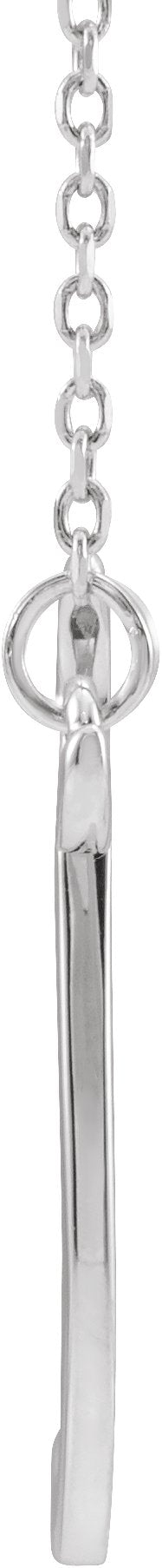 14K Gold Initial X Script Necklace – 21.4x17.7mm - White Gold - view 2