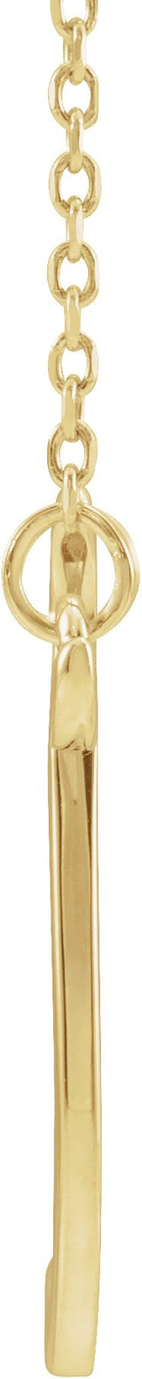 14K Gold Initial D Script Necklace – 17.7x15.9mm - Yellow Gold - view 2