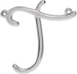 Platinum Initial T Script Necklace