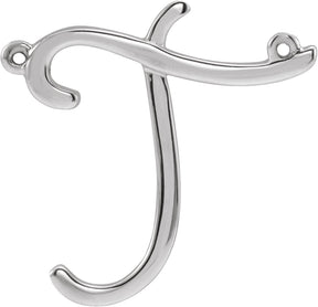 Platinum Initial T Script Necklace