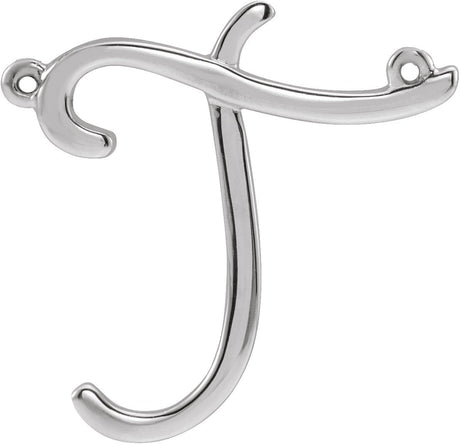 Platinum Initial T Script Necklace