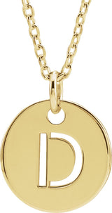 14K Gold Initial D Necklace or Pendant - Yellow Gold