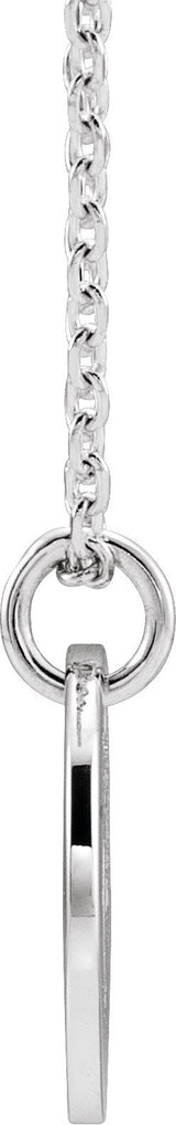 14K Gold Initial D Necklace or Pendant - White Gold - view 3