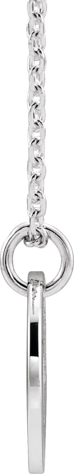 14K Gold Initial D Necklace or Pendant - White Gold - view 3