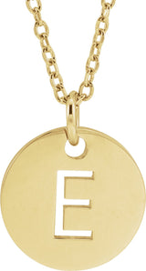 14K Gold Initial E Necklace or Pendant - Yellow Gold