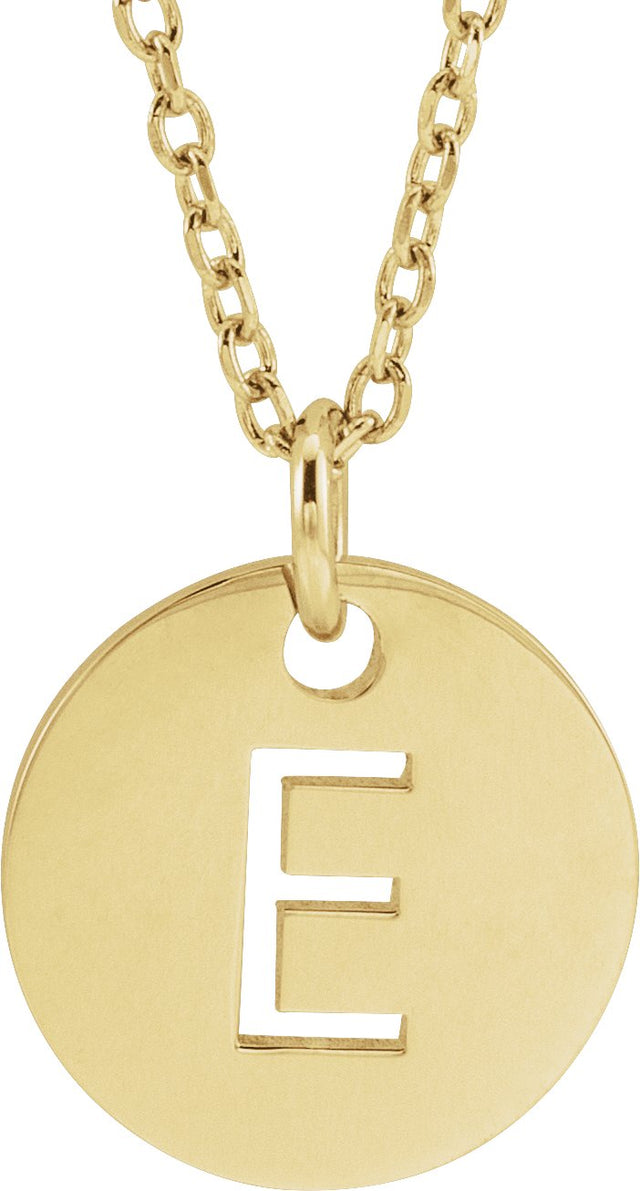 14K Gold Initial E Necklace or Pendant - Yellow Gold