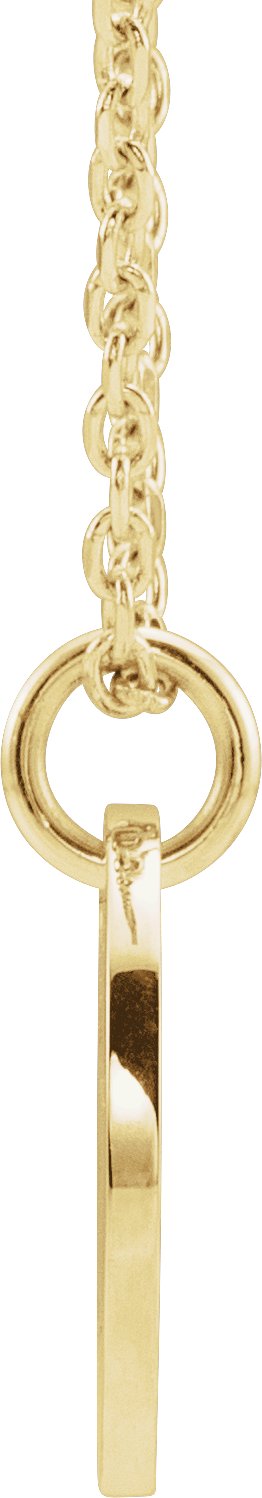 14K Gold Initial E Necklace or Pendant - Yellow Gold - view 3