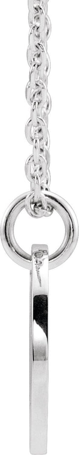 14K Gold Initial E Necklace or Pendant - White Gold - view 3