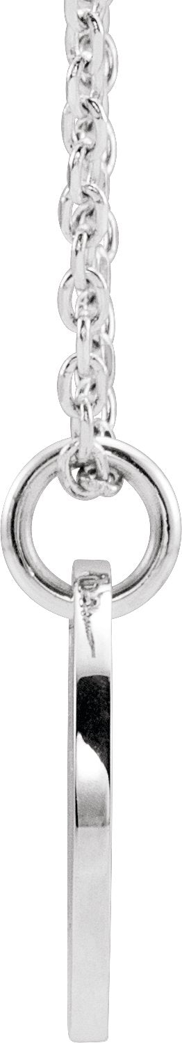 14K Gold Initial E Necklace or Pendant - White Gold - view 3