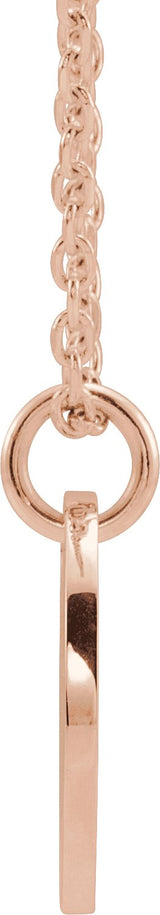 14K Gold Initial E Necklace or Pendant - Rose Gold - view 3