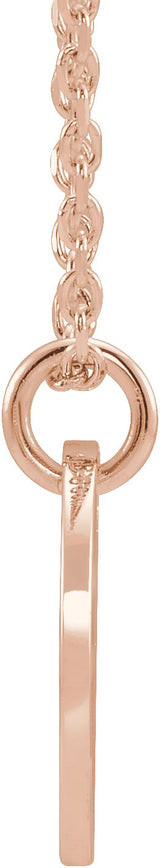 14K Gold Initial C Necklace or Pendant - Rose Gold - view 3