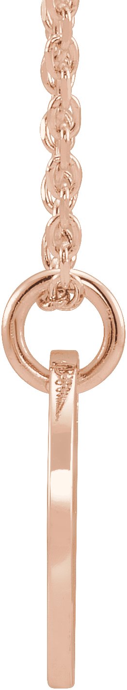 14K Gold Initial C Necklace or Pendant - Rose Gold - view 3