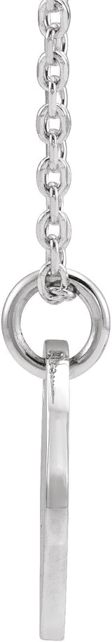 14K Gold Initial C Necklace or Pendant - White Gold - view 3