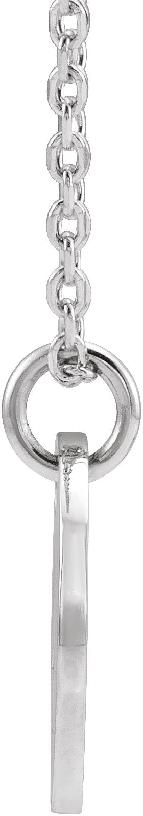 14K Gold Initial C Necklace or Pendant - White Gold - view 3