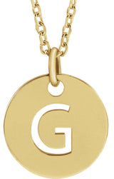 14K Gold Initial G Necklace or Pendant - Yellow Gold