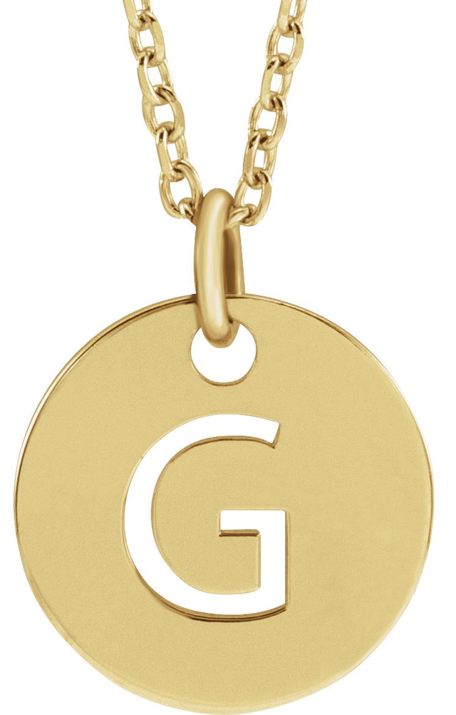 14K Gold Initial G Necklace or Pendant - Yellow Gold