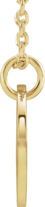 14K Gold Initial G Necklace or Pendant - Yellow Gold - view 3