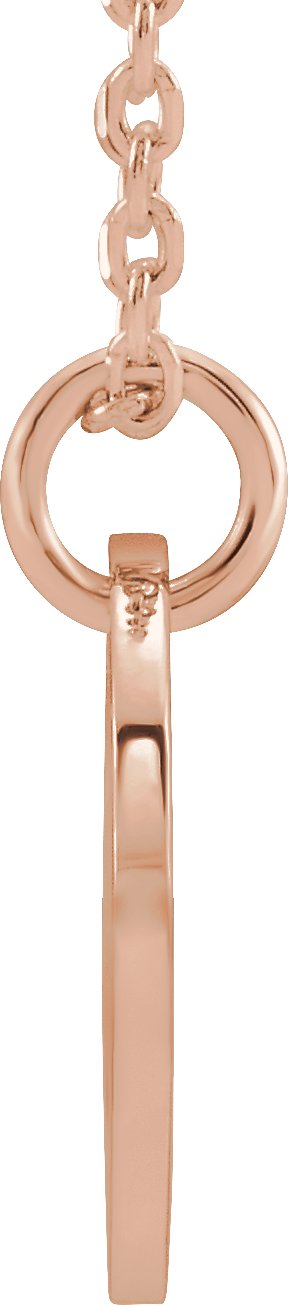 14K Gold Initial G Necklace or Pendant - Rose Gold - view 3