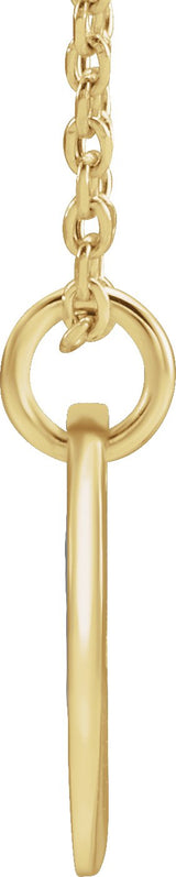 14K Gold Initial R Necklace or Pendant - Yellow Gold - view 3