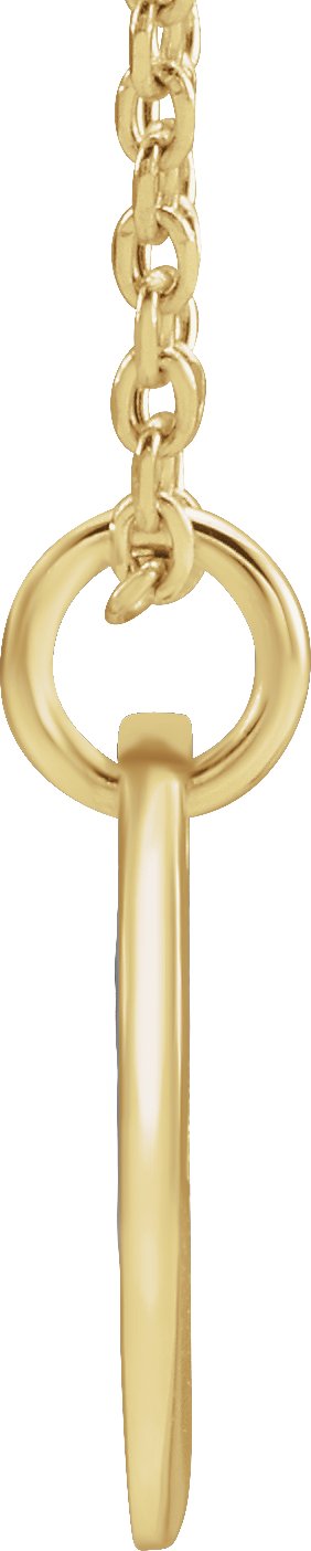 14K Gold Initial R Necklace or Pendant - Yellow Gold - view 3