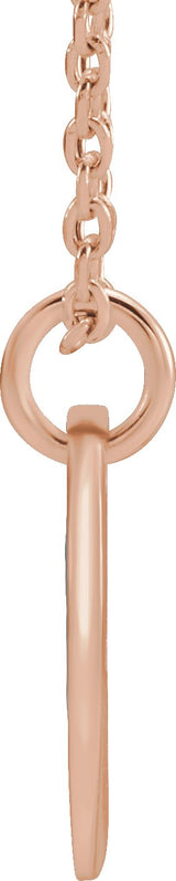 14K Gold Initial I Necklace or Pendant - Rose Gold - view 3