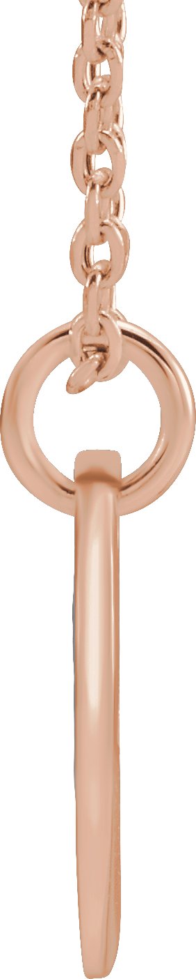 14K Gold Initial I Necklace or Pendant - Rose Gold - view 3