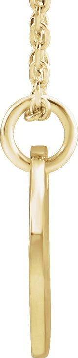 14K Gold Initial J Necklace or Pendant - Yellow Gold - view 3