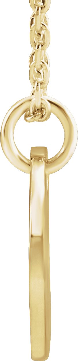 14K Gold Initial J Necklace or Pendant - Yellow Gold - view 3