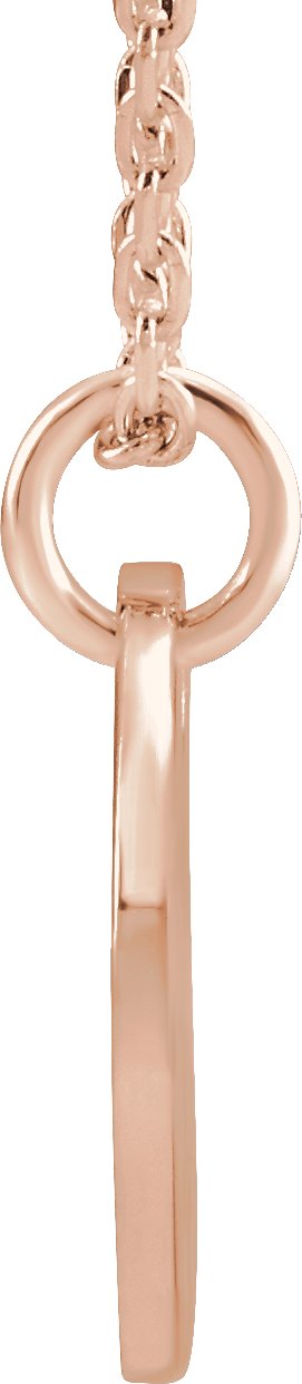 14K Gold Initial J Necklace or Pendant - Rose Gold - view 3