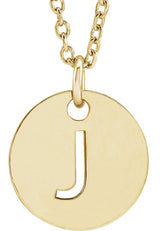 14K Gold Initial J Necklace or Pendant - Yellow Gold