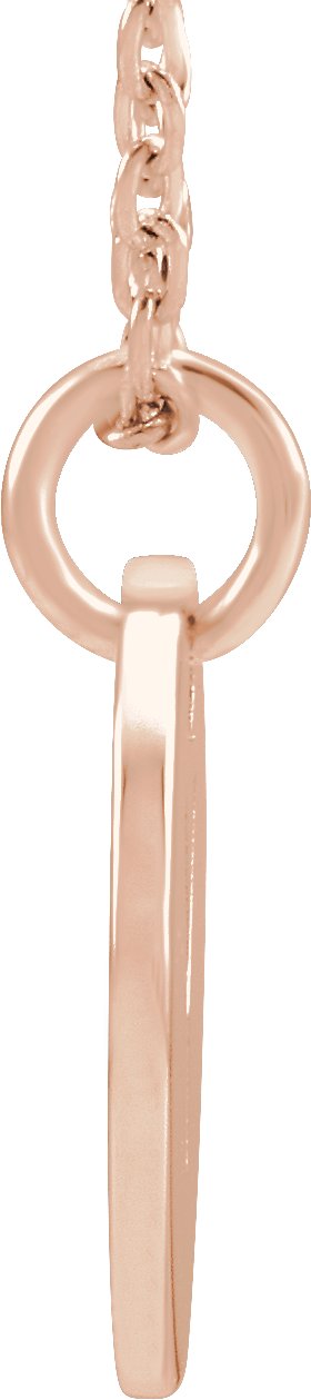 14K Gold Initial Y Necklace or Pendant - Rose Gold - view 3