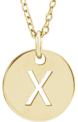 14K Gold Initial X Necklace or Pendant - Yellow Gold