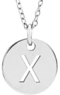 14K Gold Initial X Necklace or Pendant - White Gold