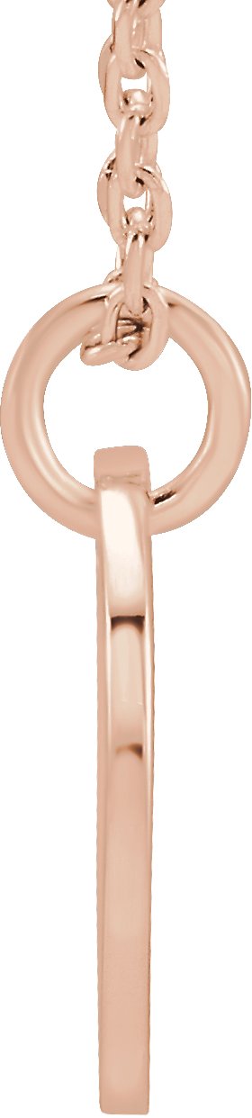 14K Gold Initial X Necklace or Pendant - Rose Gold - view 3