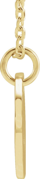 14K Gold Initial W Necklace or Pendant - Yellow Gold - view 3