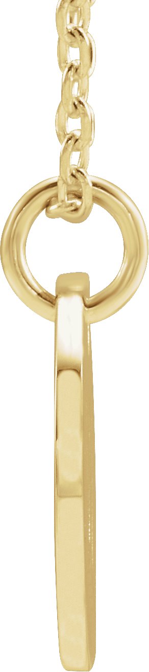 14K Gold Initial W Necklace or Pendant - Yellow Gold - view 3
