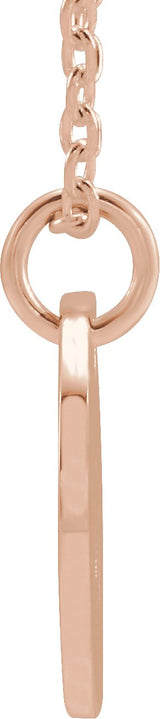 14K Gold Initial W Necklace or Pendant - Rose Gold - view 3
