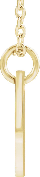 14K Gold Initial V Necklace or Pendant - Yellow Gold - view 3